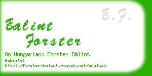 balint forster business card