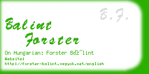 balint forster business card